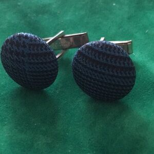 Vintage Blue and Black Button Cufflinks